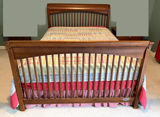 Lot 27 Legacy Full Sized Spindle Bed Comes With Patchwork Quilt And Bed Linens