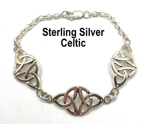 Lot 12 - Sterling Silver Celtic Irish Ireland Bracelet