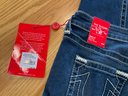 Lot 84- NEW TRUE RELIGION Halle Mid Rise Super Skinny Jeans Womens W32 With Tags