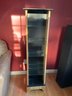 Lot 217- Rotating Double Sided Dvd Cd Stand With Glass Shelves