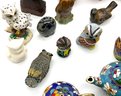 Lot 11- Vintage Lot Of Owls & Enamel Tea Pots Figurines 1 Bird