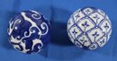 Lot 203- Blue & White Decorative Ceramic 3 Inch Balls - 11 Piece Lot