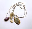 Lot 21- Vintage Costume Gold Chains & Seahorse Shell Pendants Just Beachy!