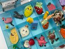 Lot 12- Vintage Refrigerator Magnet Lot - Wooden Fruit Onions Cats And More