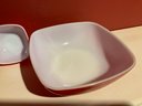 Lot 215- Vintage Pyrex Red Bowl & Cover And 2 Bowls Set As Is