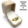 Lot M25- Exquisite 18K Gold Emerald & Diamond Mens Ring With Receipt
