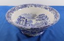 Lot 204- Spode Blue & White Large Footed Centerpiece Fruit Bowl - New