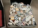 Lot 156- Poker Chips In Case - Dominoes - Sealed And New NFL Game Day Board Game