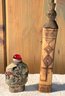 Lot 38- Antique Lot - Chinese Snuff Bottle & Tribal Art Container Bottle