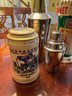 Lot 157- Vintage Bar Lot - Decanter Whiskey Pitcher Beer Stein  Lot Of 6