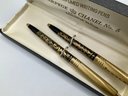 Lot 37- Vintage 14k Gold Arpege Perfumed Writing Pens Chanel No. 5 In Box