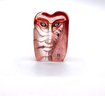 Lot 90M-mats Jonasson Signed Crystal Sweden Red Miniature Mask Paperweight 1990s