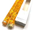 Lot 118- Vintage Swarovski Gold Lucite Candles With Box -2 12 Inch