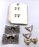 Lot 11- Vintage Musi Mamselle Rhinestone Faux Pearl Shoe  Accent Clips