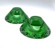 Lot 23- Waterford Crystal Green Shamrock Candle Tea Light Holders -2 Irish