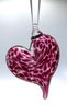 Lot 66- Signed Studio Glass Pink Red Glass Heart Window Decor Ornament - PRETTY!
