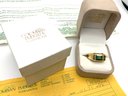 Lot M25- Exquisite 18K Gold Emerald & Diamond Mens Ring With Receipt