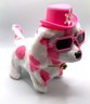 Lot 98- Sterling Silver Bubble Heart On Chain Hoop Earrings Pink Dancing Dog  Puppy