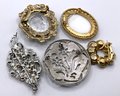 Lot 41- Vintage Brooch Pin Lot Of 5 Victorian Crystal Cameo Rhinestone Sarah Coventry