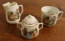 Lot 207CAN - SECOND CHANCE - Victorian Children's Doll Tea Transfer Set Cups Sugar Bowl  - 7 Piece - As Is