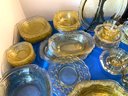 Lot 16- Depression Glass Federal Madrid Yellow Amber Dish Ware Set - 60 Pieces