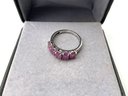 Lot 43- Sterling Silver Light Purple Stone Womens Ring Size 6