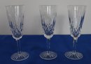 Lot 206- Waterford Crystal Signed Champagne Glasses - 3 In Lot - New
