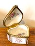 Lot 90A- Vintage Victorian Cherubs Trinket Jewelry Dresser Heart Shaped Hinged Box