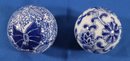 Lot 203- Blue & White Decorative Ceramic 3 Inch Balls - 11 Piece Lot