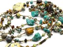 Lot 108- 92 Inch Necklace Turquoise Tiger Eye Jasper