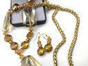 Lot 42- Gorgeous Designer Crystal Necklace And Earrings Set