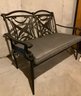 Lot 291- Outdoor Patio Metal 2 Seater Bench With Cushion - Love Seat