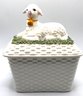 Lot 90E- Tiffany & Co Italy Porcelain Covered Lamb Basket Weave Box