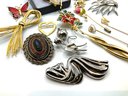 Lot 119- Vintage Mixed Costume Pins Brooches Monet Giovanni Sarahcov Lot Of 17