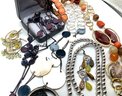 Lot 91 D- Costume Jewelry Lot Earrings Necklaces Bracelets Lot Of 14
