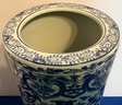 Lot 16- Chinese Blue And White Chinoiserie Style Umbrella Stand - Vintage