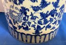 Lot 16- Chinese Blue And White Chinoiserie Style Umbrella Stand - Vintage