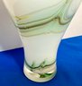Lot 23- Tarnowiec Hand Made In Poland Art Glass Green Swirl Vase