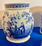 Lot 24- Spode Blue & White  Italian  Cookie Jar  Blue Room  Covered Box Pitcher - Lot Of 5