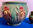 Lot 29- 1940s Large Stoneware Blended Glaze Pottery Planter Jardiniere And Small Vase