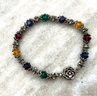Lot 5- Sterling Silver With Multi Color Crystals Bracelet