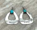 Lot 12- Southwestern Sterling Silver With Turquoise Earrings