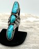 Lot 19- Sterling Silver Signed JVB Ring With Turquoise Size 8