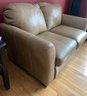 Gorgeous! Leather Tan Love Seat Couch Sofa