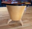 1980s Rare Modernist Post Modern Abstract In-laid Round Center Cocktail Table 'Lively' Signed Benjamin Le
