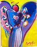 Lot 12 - Peter Max Pop Art Original Art Angel With Heart Acrylic On Paper