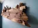 Lot 25 - LARGE John W. Long - Artist In Wood - Vermont. Weathered Reclaimed Wood Art