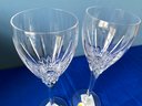 Lot 203 - Pair Of 2 Waterford Signed Crystal Eclipse Goblet Wine Glasses