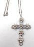 Lot 4 - 12K Gold Filled Cross On A Sterling Silver 18' Chain - Religious Jewelry