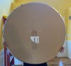 Lot 199 - Modern Large Round Mirror - Heavy Measures 38 Inches Brushed Metal Frame